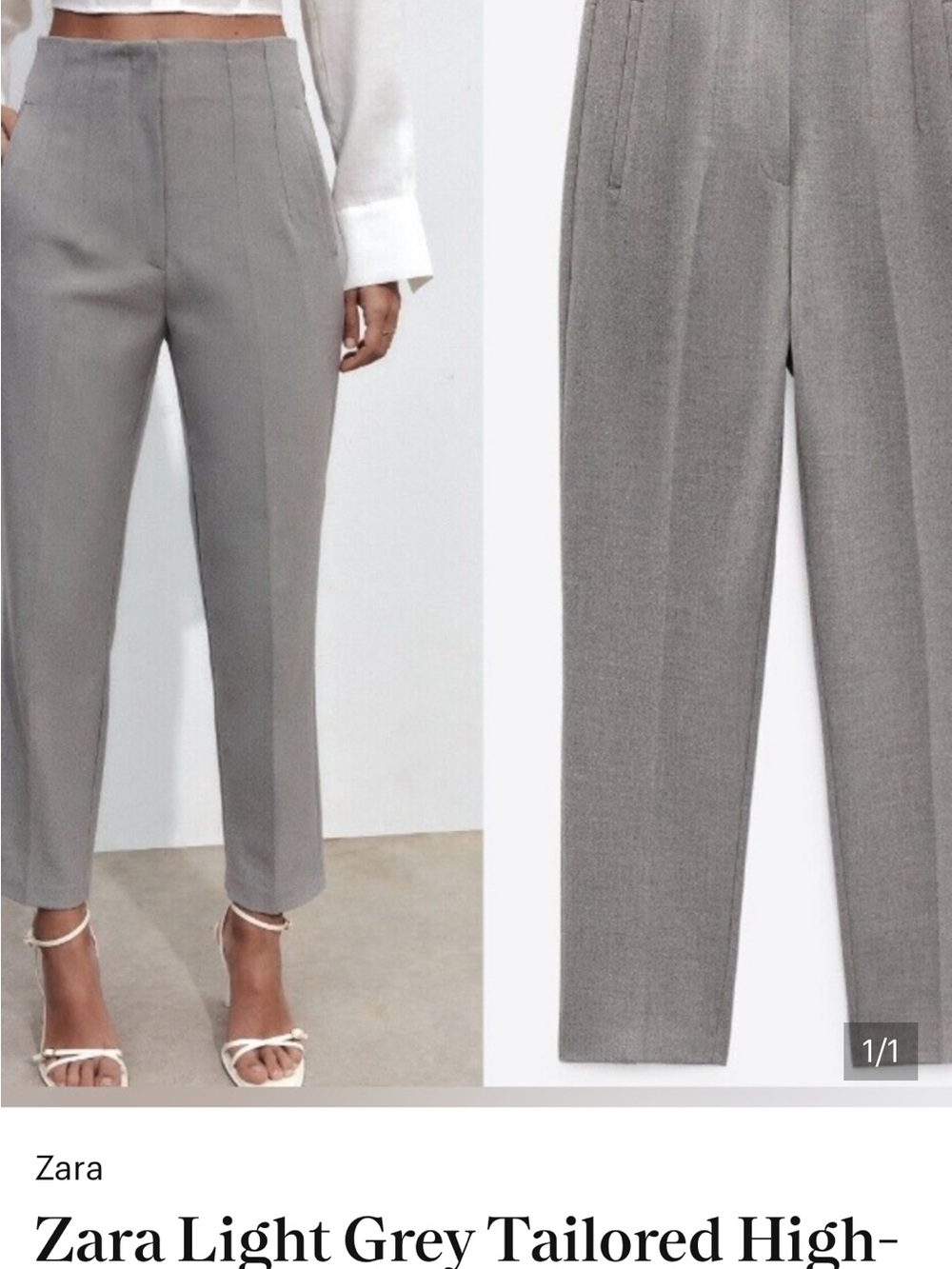 Bundle: Zara high waisted trousers black, navy, ecru, grey - Picture 7 of 7